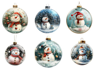 chirstmas snowman in 3d glass bauble t shirt vector file