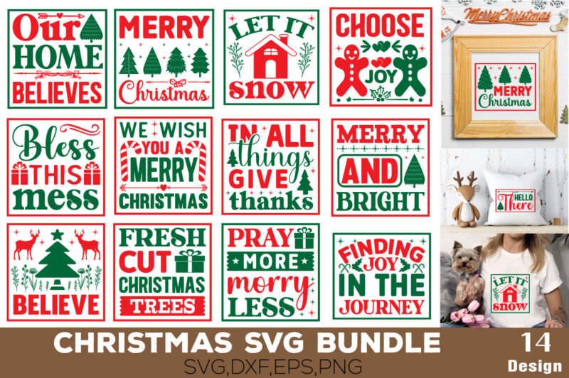 Christmas T-shirt Bundle Christmas SVG Bundle