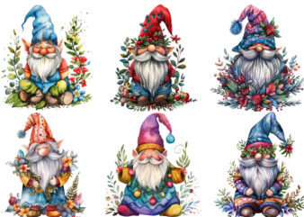 colourful beautiful gnome with garland t shirt vector file