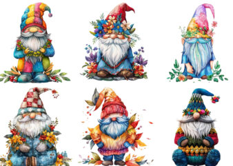 colourful beautiful gnome with garland t shirt vector file