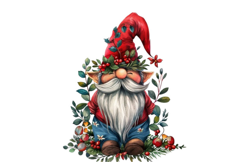 colourful beautiful gnome with garland