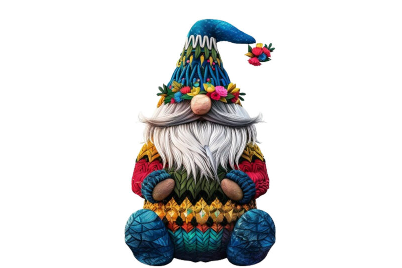 colourful beautiful gnome with garland