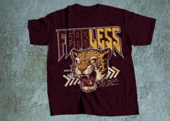 fearless tiger roaring t shirt design