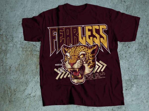 Fearless tiger roaring t shirt design