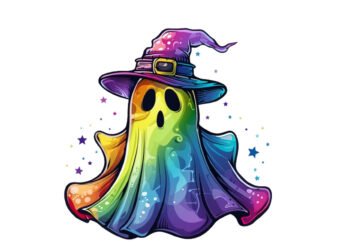 halloween rainbow ghost graphic t shirt