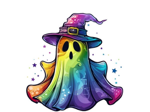 Halloween rainbow ghost graphic t shirt