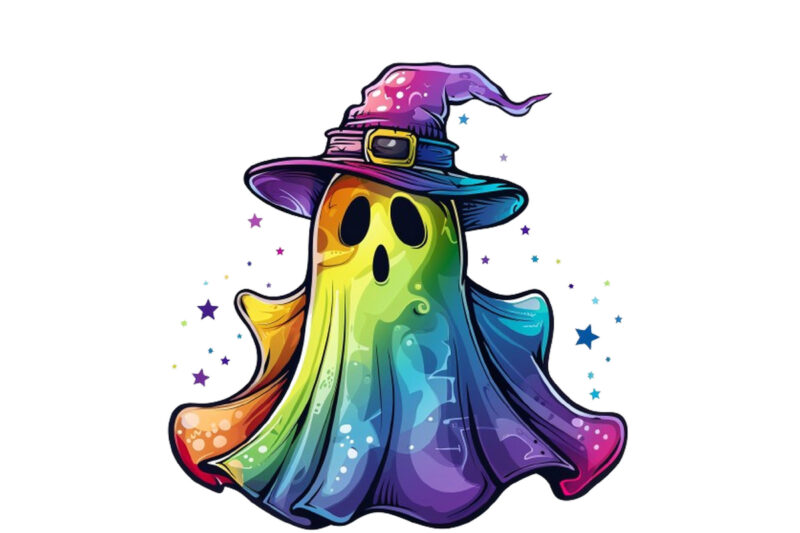 halloween rainbow ghost