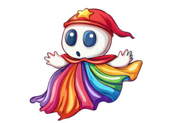 halloween rainbow ghost