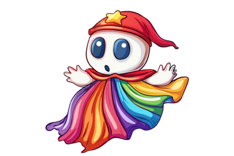 halloween rainbow ghost