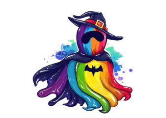 halloween rainbow ghost