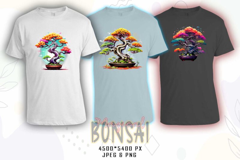 Retro Blooming Bonsai Tree t-shirt design bundle with 20 designs – download instantly Retro Vintage T-shirt