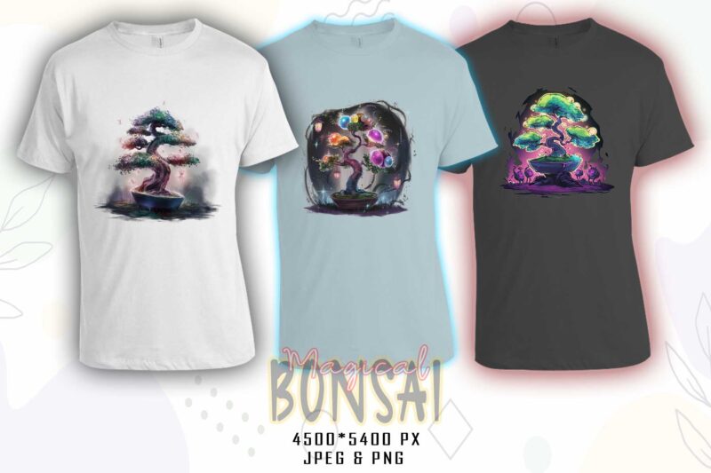 Vintage Bonsai Tree t-shirt design bundle with 20 designs – download instantly Retro Vintage Illustration