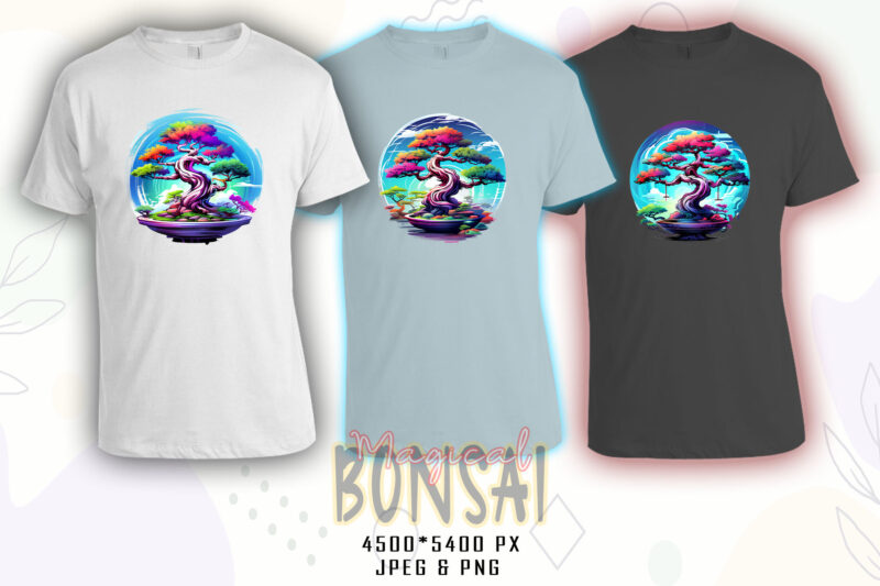 Bonsai Tree t-shirt design bundle with 20 designs – download instantly Retro Vintage T-shirt