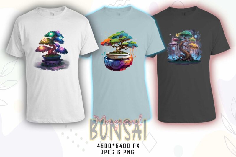 Vintage Bonsai Tree t-shirt design bundle with 20 designs – download instantly Retro Vintage Illustration