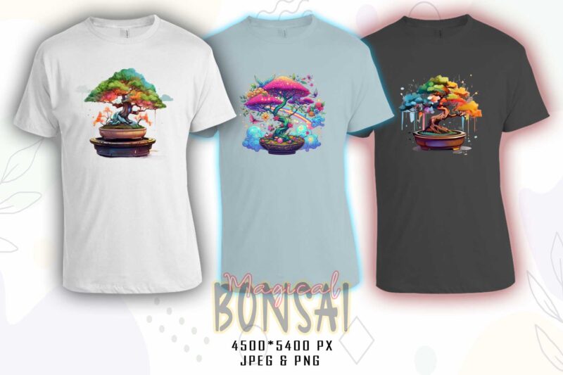 Magical Blooming Tree t-shirt design bundle with 20 designs – download instantly Retro Vintage Tee