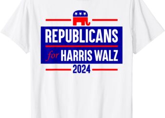 republicans for harris walz Kamala Harris For President 2024 T-Shirt