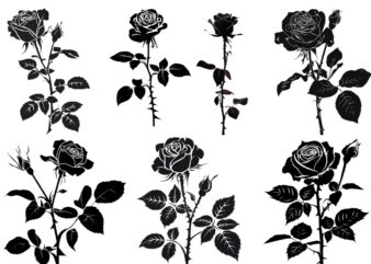 silhouette rose flower