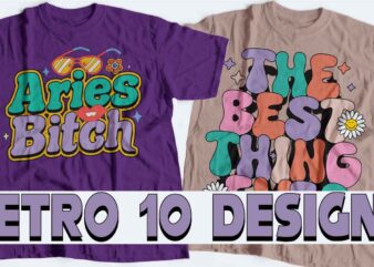 groovy hippie Vintage Retro T Shirt Design bundle