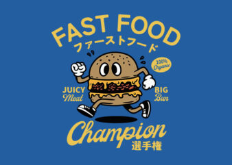 fast food champion t shirt graphic design