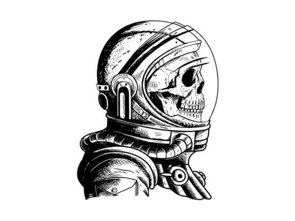 Skull astronaut t shirt template vector