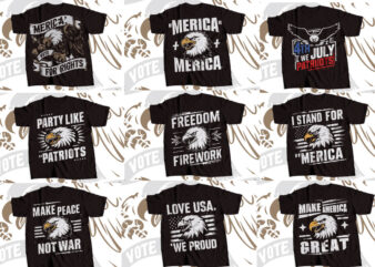 USA freedom t-shirt bundle 10 designs