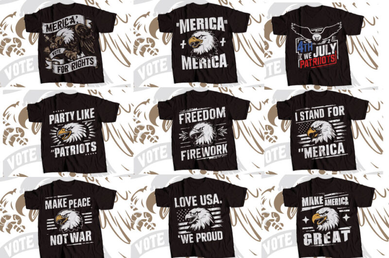 USA freedom t-shirt bundle 10 designs