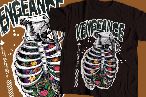 Vengeance brutalist t shirt design