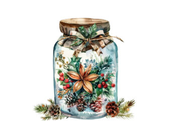 watercolor christmas event in jar