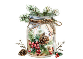 watercolor christmas event in jar