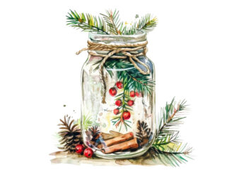 watercolor christmas event in jar