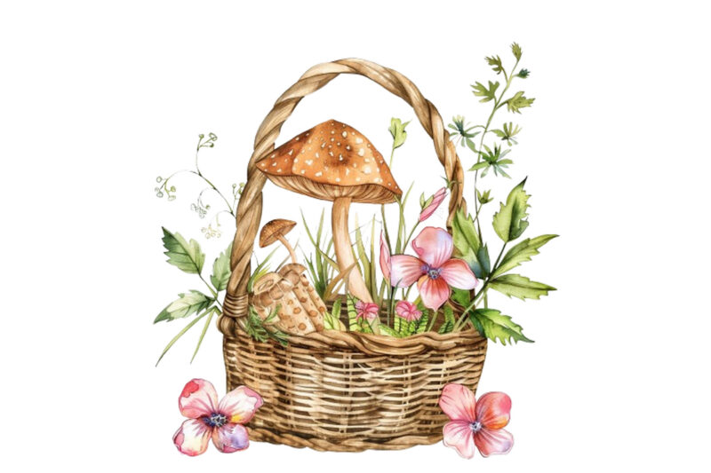 watercolor fairy basket clipart