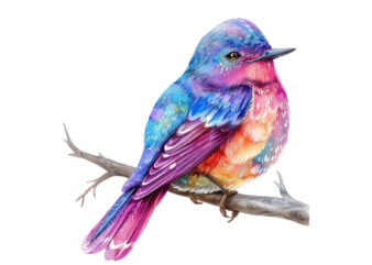 watercolor fairy bird clipart