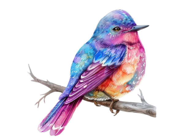 Watercolor fairy bird clipart t shirt design for sale