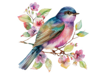 watercolor fairy bird clipart t shirt design for sale