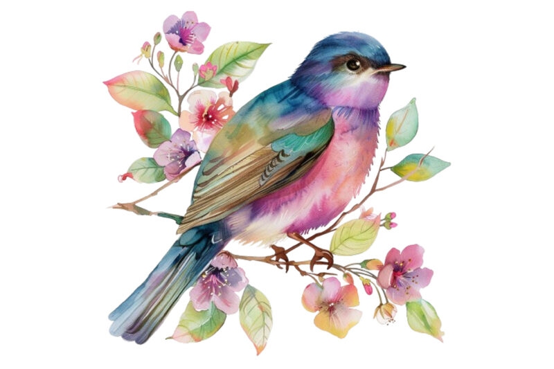 watercolor fairy bird clipart