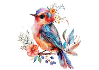 watercolor fairy bird clipart t shirt design for sale