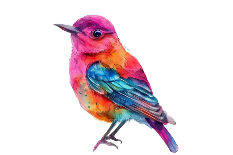 watercolor fairy bird clipart