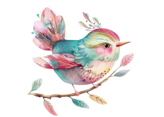 watercolor fairy bird clipart