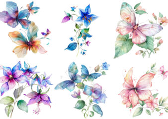 watercolor fairy flower clipart