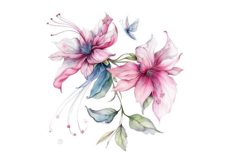 watercolor fairy flower clipart