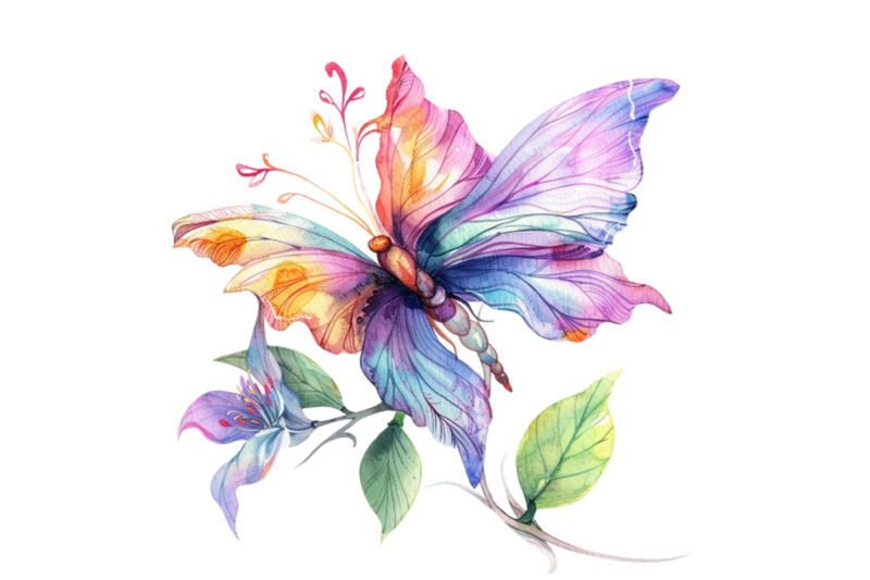 watercolor fairy flower clipart