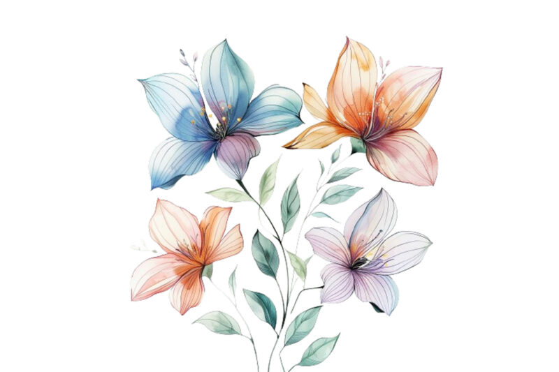 watercolor fairy flower clipart