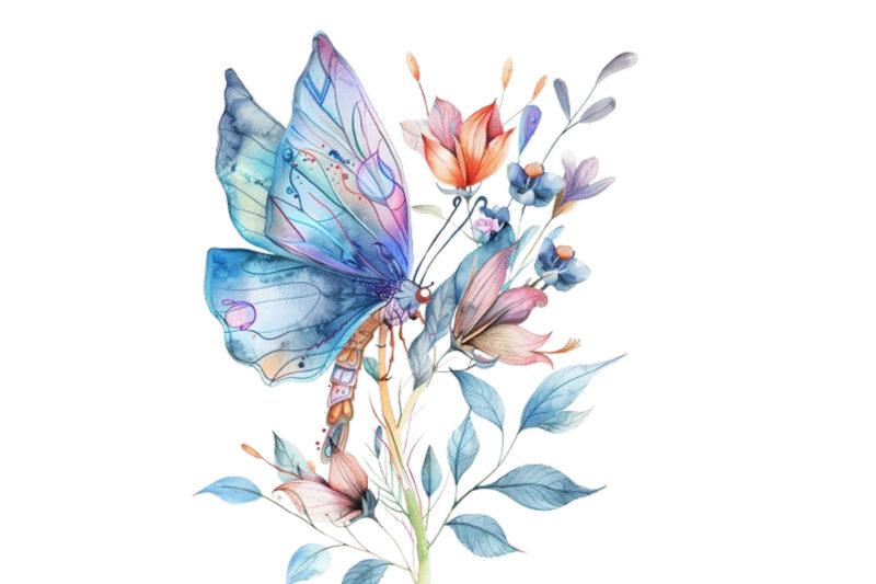 watercolor fairy flower clipart