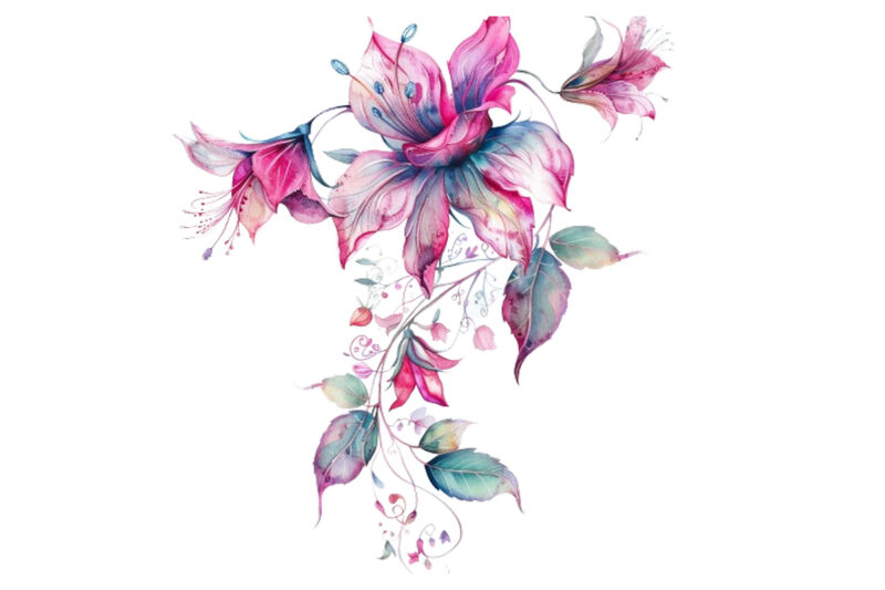 watercolor fairy flower clipart