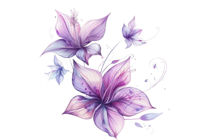 watercolor fairy flower clipart