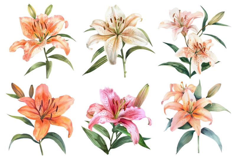 watercolor lily clipart