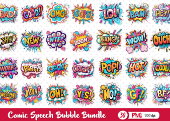 Comic speech word bubble bundle