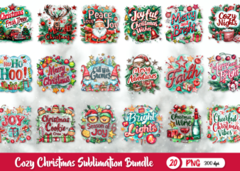 Cozy Christmas Sublimation Bundle, Cozy Christmas T-Shirt Design