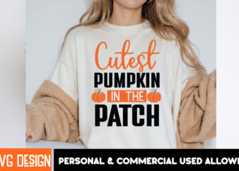 Cutest Pumpkin in the Patch T-Shirt Design, Cutest Pumpkin in the Patch Vector T-Shirt Design, Welcome Autumn T-Shirt Design, Welcome Autumn