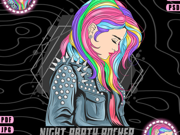 Night party rocker tshirt design